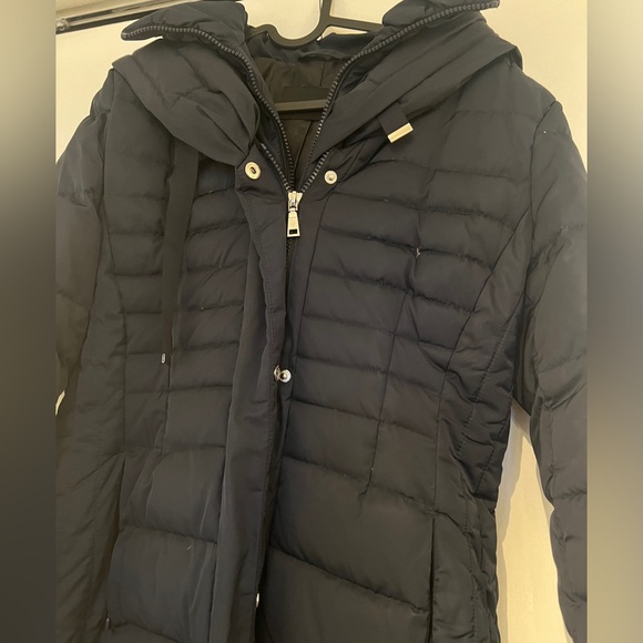 Tahari Double Layer Puffer Coat Dark Navy - Picture 6 of 6